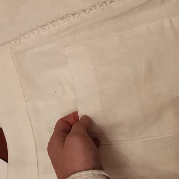 Nwt! Zara Lace Insert Linen Blend Pants - Picture 7 of 7